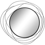 Specchio rotondo in metallo nero ¨C zephmum ¨C diametro 65 cm