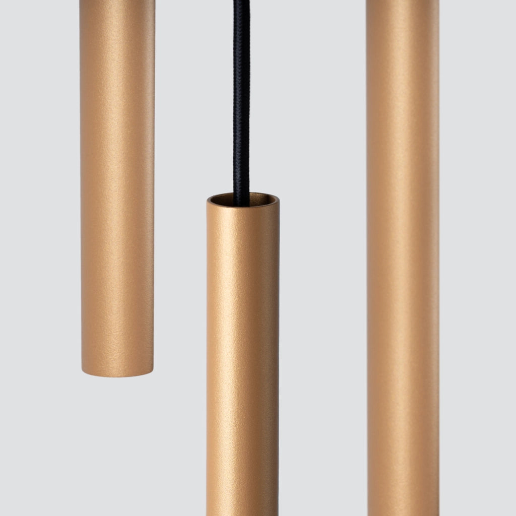 Lampada a sospensione Velino oro 3 luci tubi G9 Pure Lume