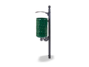 Cestino Ramblas 572 Giochipark acciaio zincato verniciato Ø35x52h urbano 35lt - RAL 6005 - Filo pavimento