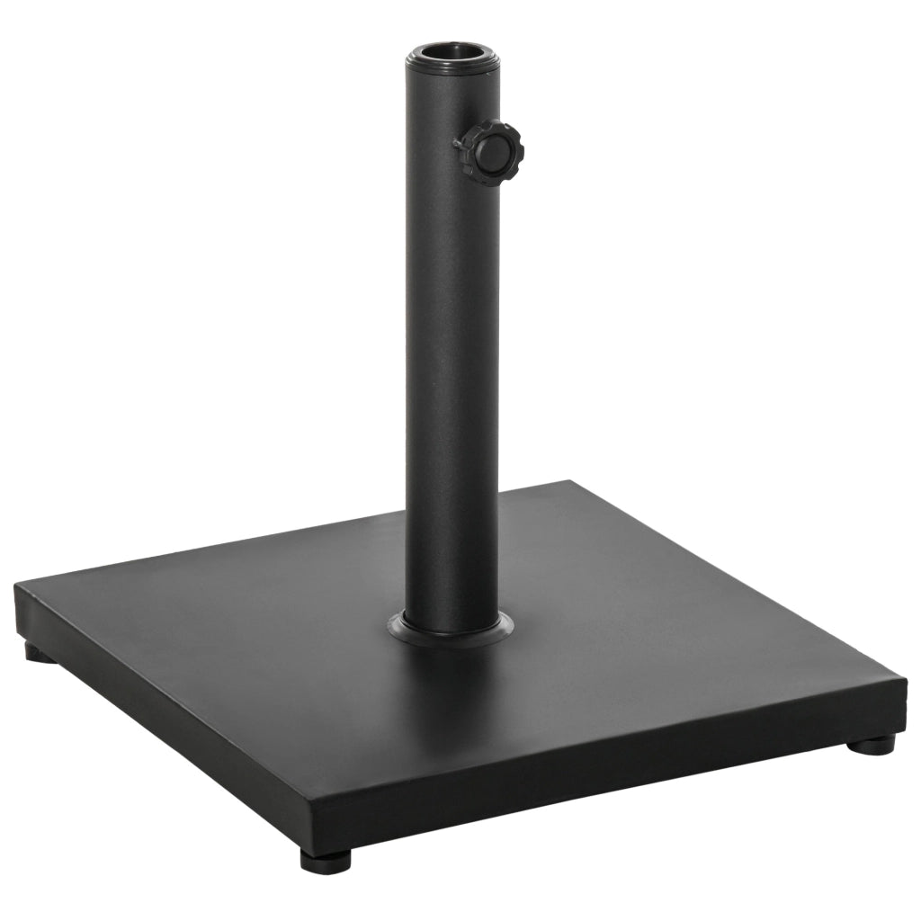 Base per Ombrellone 13kg con Finitura Lucida 40x40x43 cm in Cemento Nero