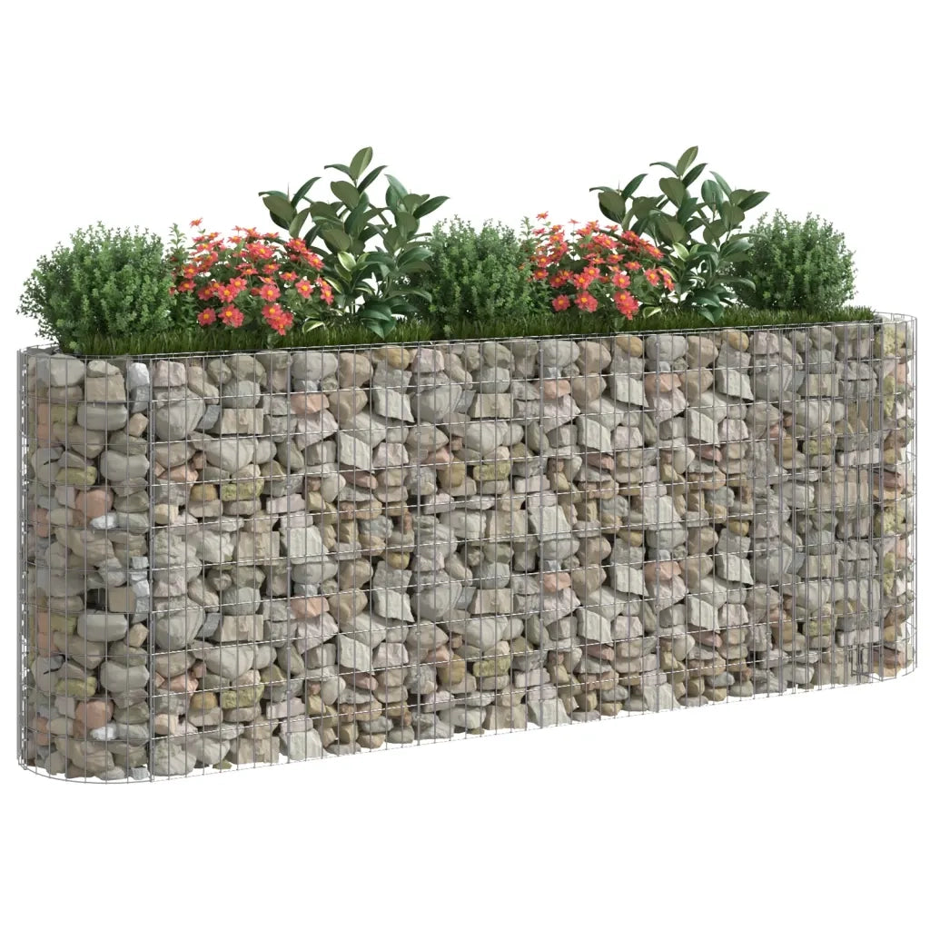 Gabbione con Fioriere | Cassetta per fiori | Letto Rialzato in Acciaio Zincato 260x50x100 cm