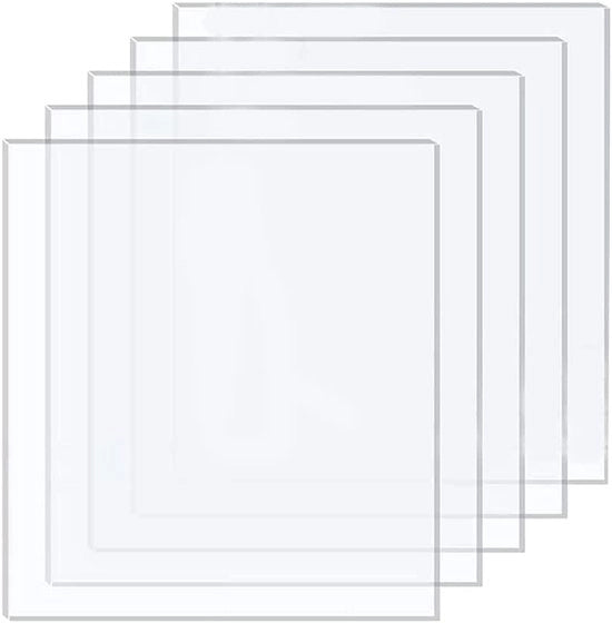 Pacco di 5 Tavole di Vetro Acrilico Transparente - 2 mm - Pannello di Vetro Acrilico Translucido - Disco di Plexiglas - Vetro Acrilico Opaco - Tavola di Vetro Acrilico Translucida per Fotoframmenti - Esposizione Progettuale - Quadro (25 x