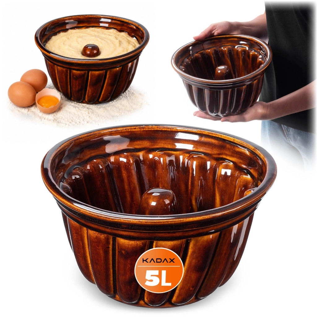 Teglia per torta KADAX con manicotto a camino, in gres, 27 cm, 5 litri.