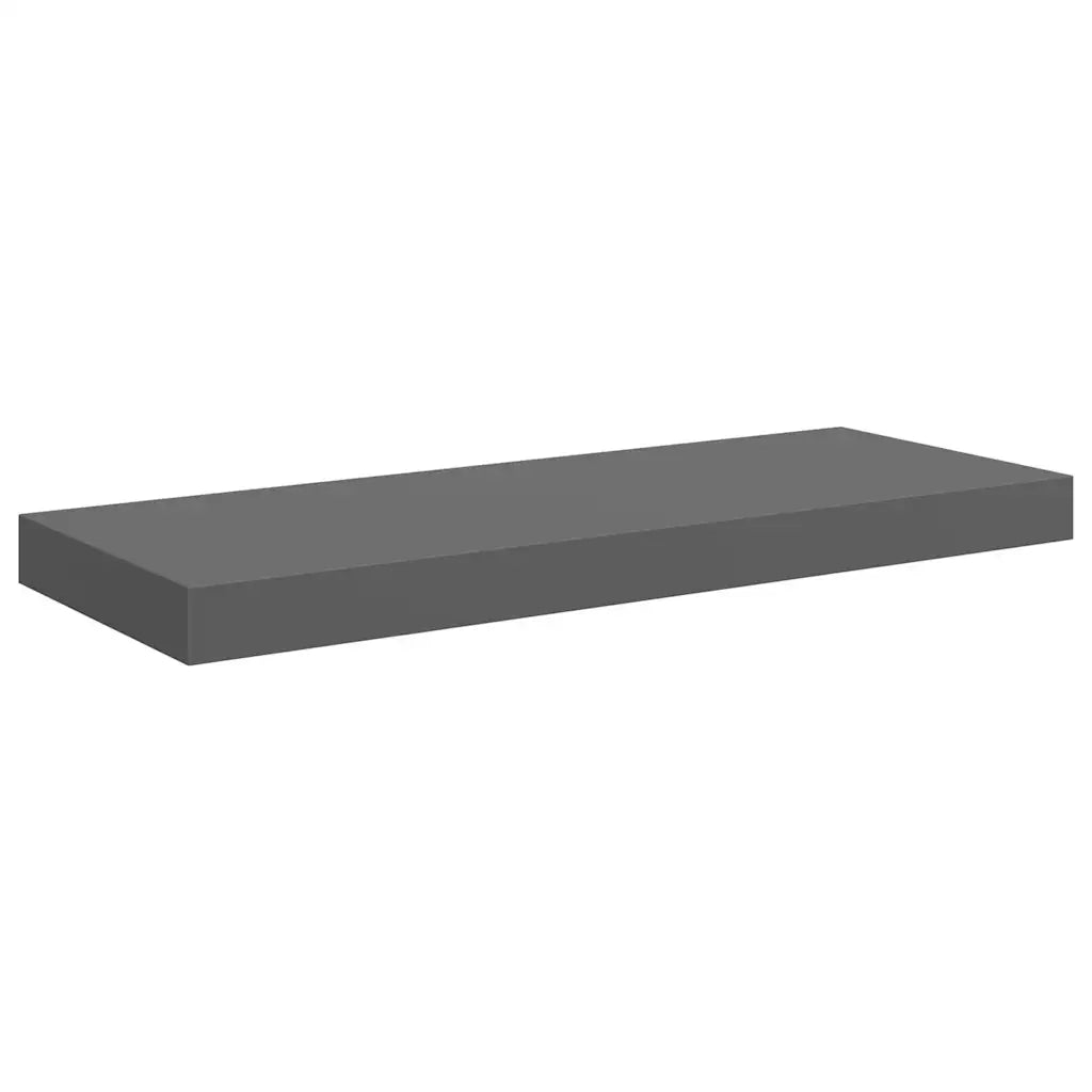 Scaffali a Parete 2 pz Grigio Lucido 60x23,5x3,8 cm in MDF 323791
