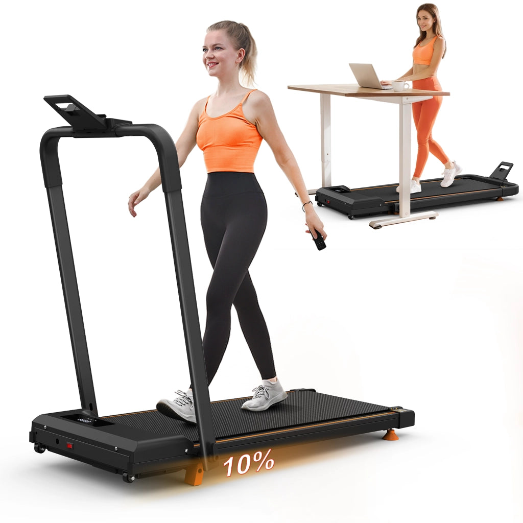 Tapis Roulant Casa e Ufficio 1-12 km/h con Inclinazione 10%, Bluetooth, App e Portata 120 kg