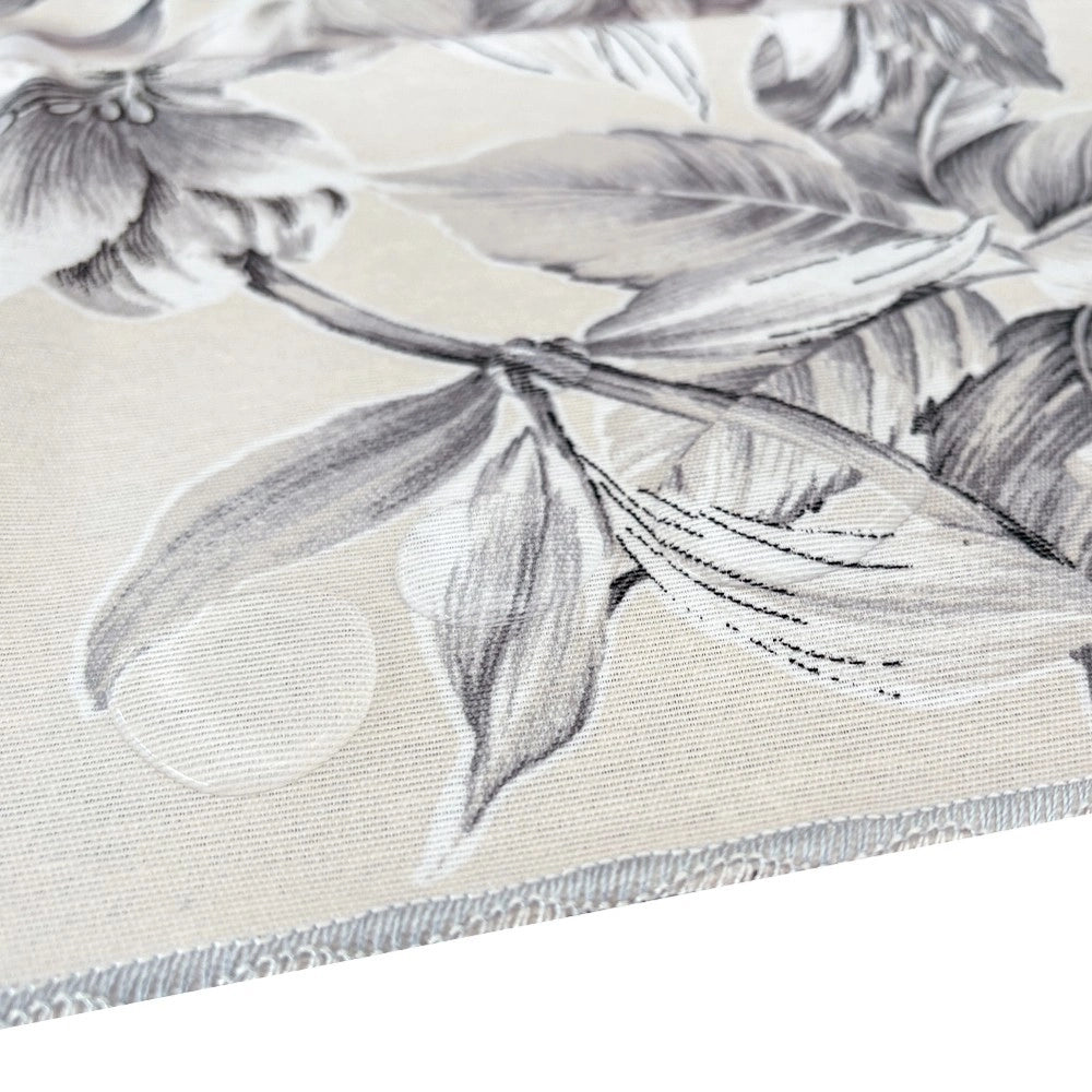 Tovaglia Cucina Antimacchia Bordata Cotone Plastificato Lavabile Floreale Shabby Chic - 135x180 Cm