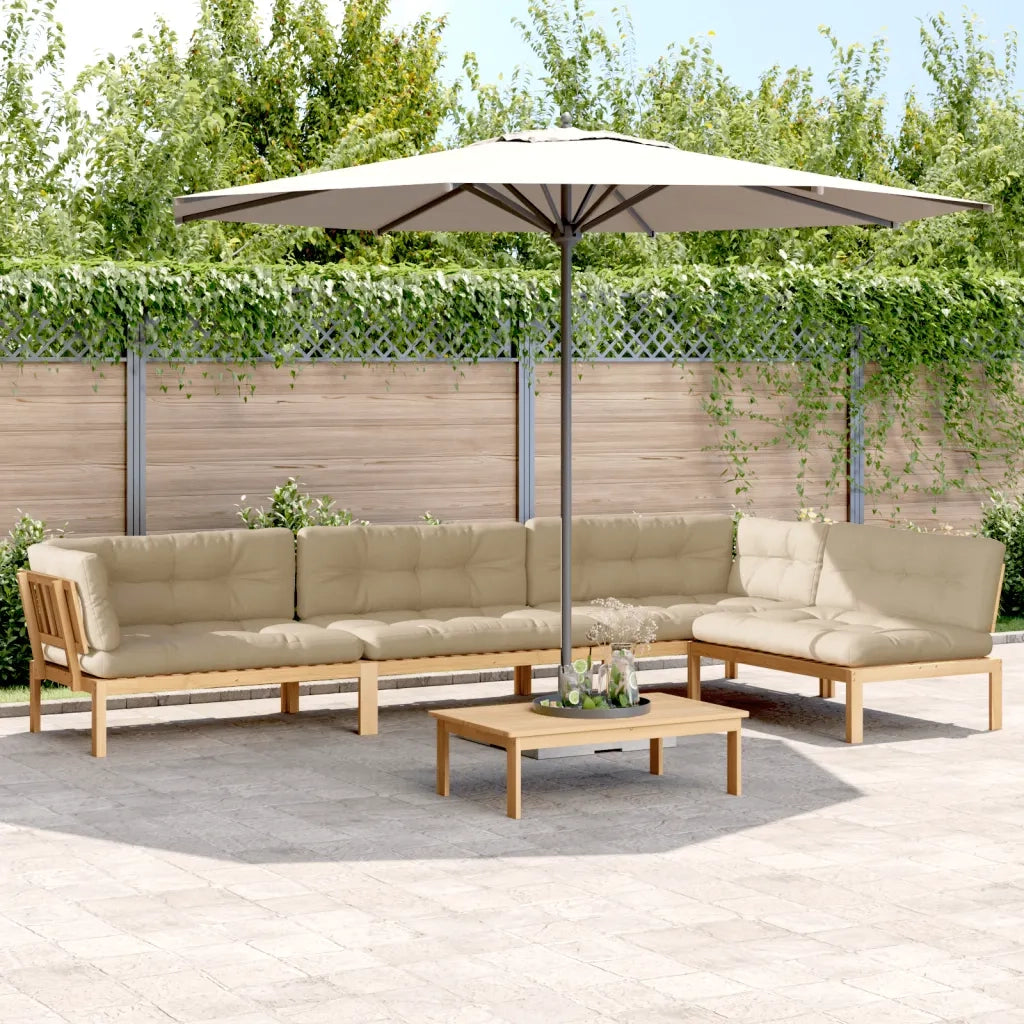 Set Divano Pallet Giardino 5pz con Cuscini Massello Acacia 3209387