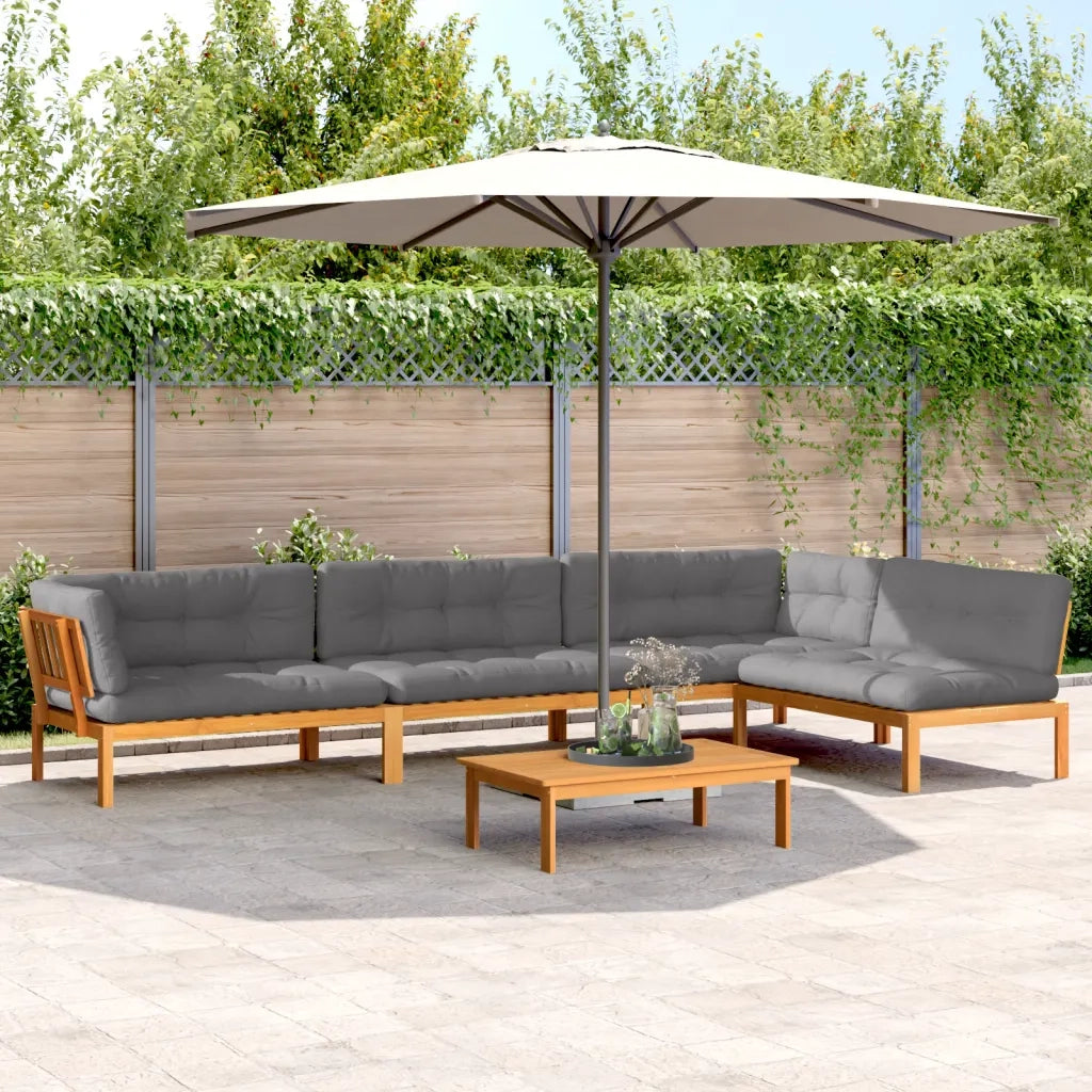 Set Divano Pallet Giardino 5pz con Cuscini Massello Acacia 3209512