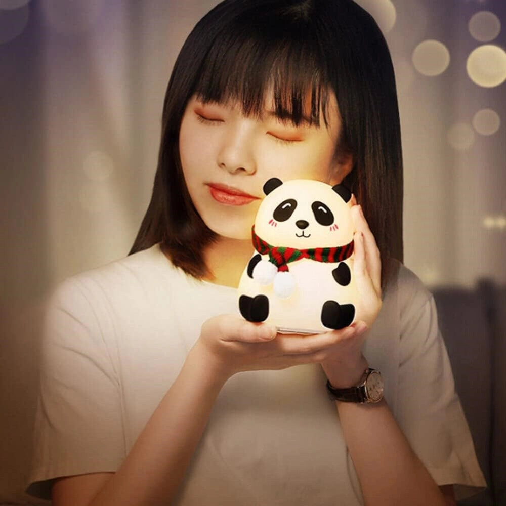 Trade Shop - Luce Notturna Panda Led Sensore Touch Lampada Da Tavolo Usb Ricaricabile Camera -