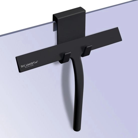 Douchewisserset 23 cm - Wissers in silicone, per la doccia con acciaio inox (nero)