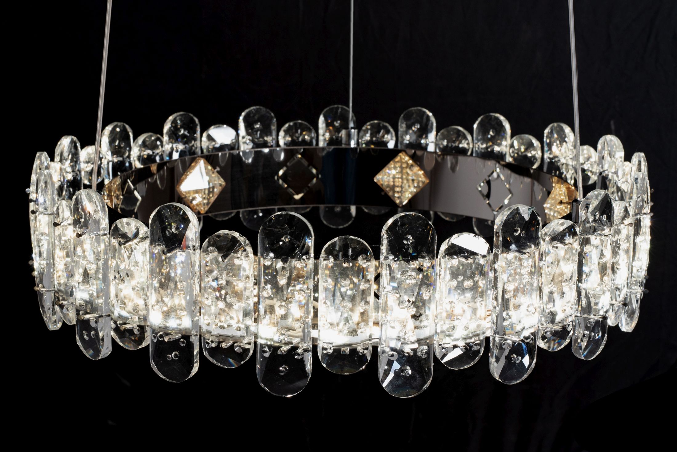 Plafoniera Led In Cristallo App1041-cp + Telecomando