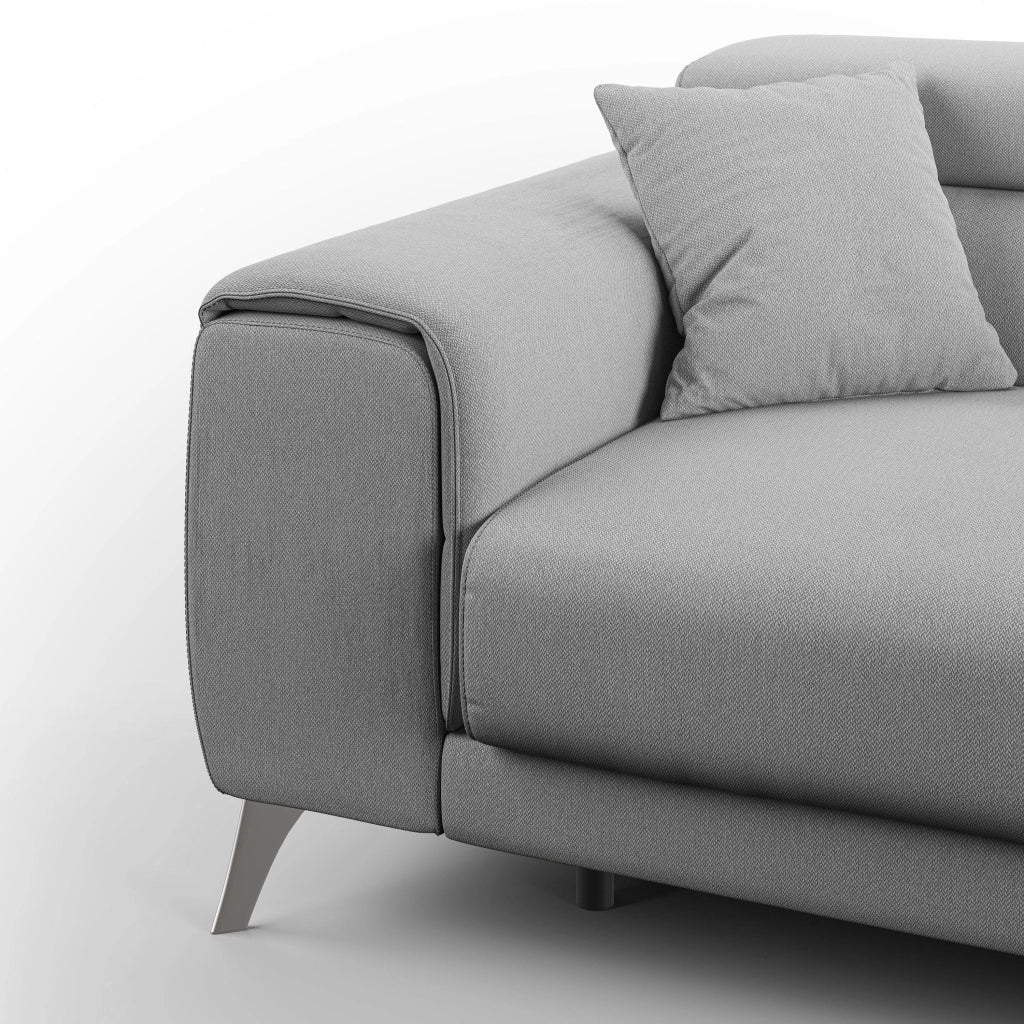 Fusion Divano con sedute allungabili in tessuto smacchiabile T05 185 cm grigio