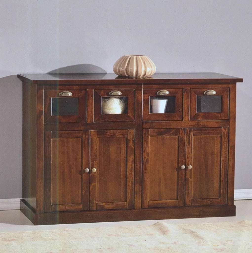 Madia credenza 4 cassetti 4 porte tinta noce l.130 p.50 h.85 - Mobili 2G