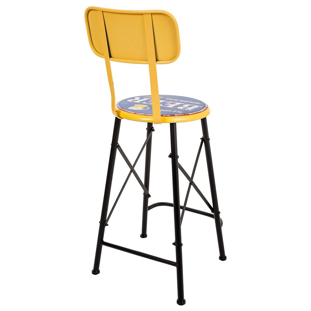Sgabello in metallo giallo 46x100x40h cm