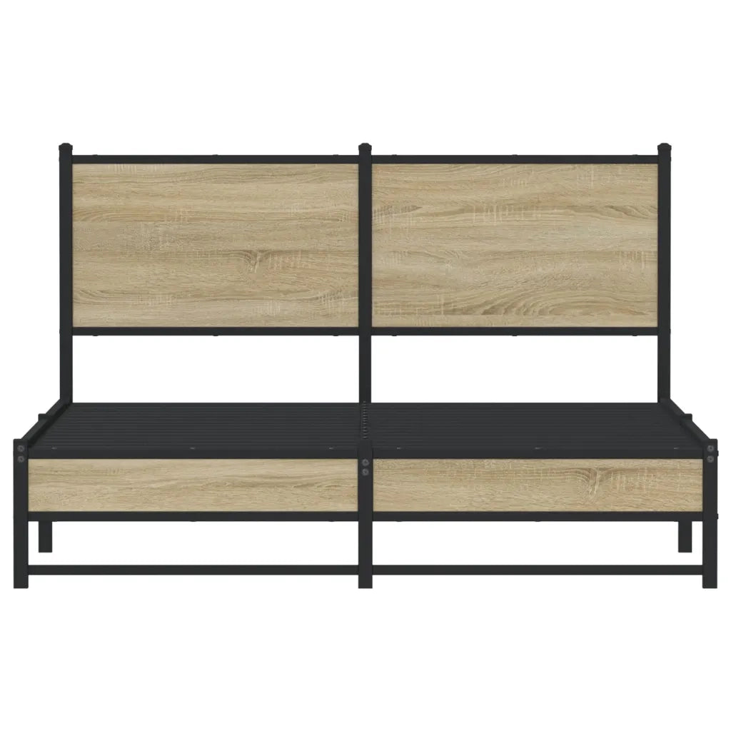 Giroletto senza Materaso in Metallo Rovere Sonoma 140x190 cm 4007886