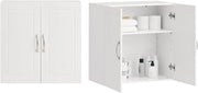 Pensile Cucina Sospeso - Mobile Cucina con Ante Bianco Mobile Pensile da Muro Salvaspazio in Legno 60x30x60 cm con Ripiani Regolabili Dispensa Moderna FRG231-W