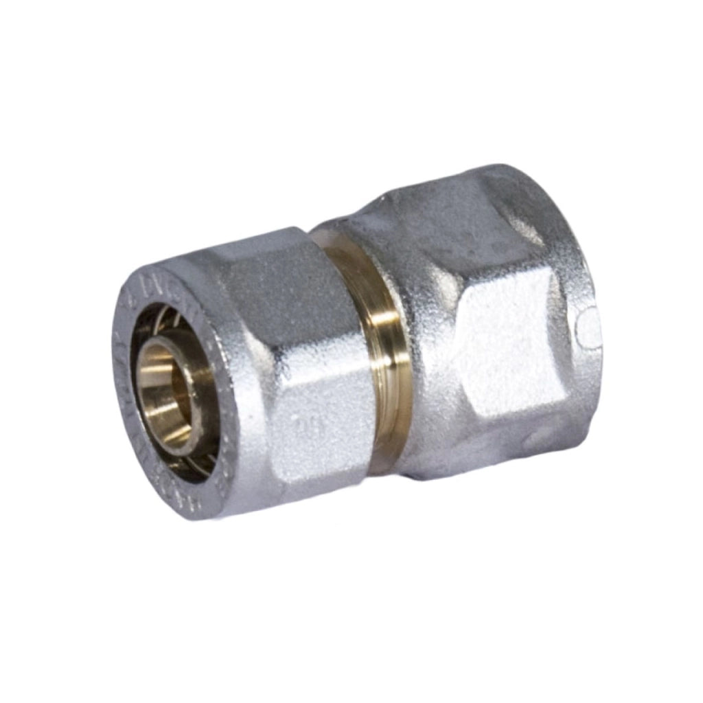 RACCORDO DIRITTO FEMMINA A STRINGERE A CORPO UNICO PER TUBO MULTISTRATO MODELLO 702FP - 1/2 Ø16  - APE