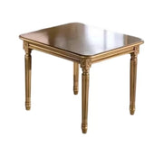 Tavolino laccato oro da salotto in legno con fregi 55x55x46 - Mobili 2G