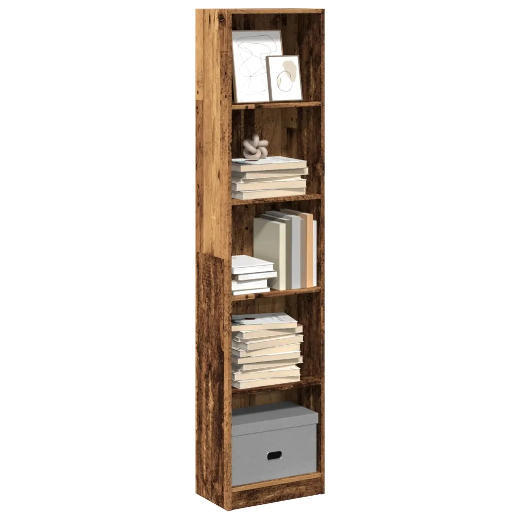 Libreria-Scaffale per Libri-Mobile di Stoccaggio Legno Antico 40x24x176 cm in Legno Multistrato