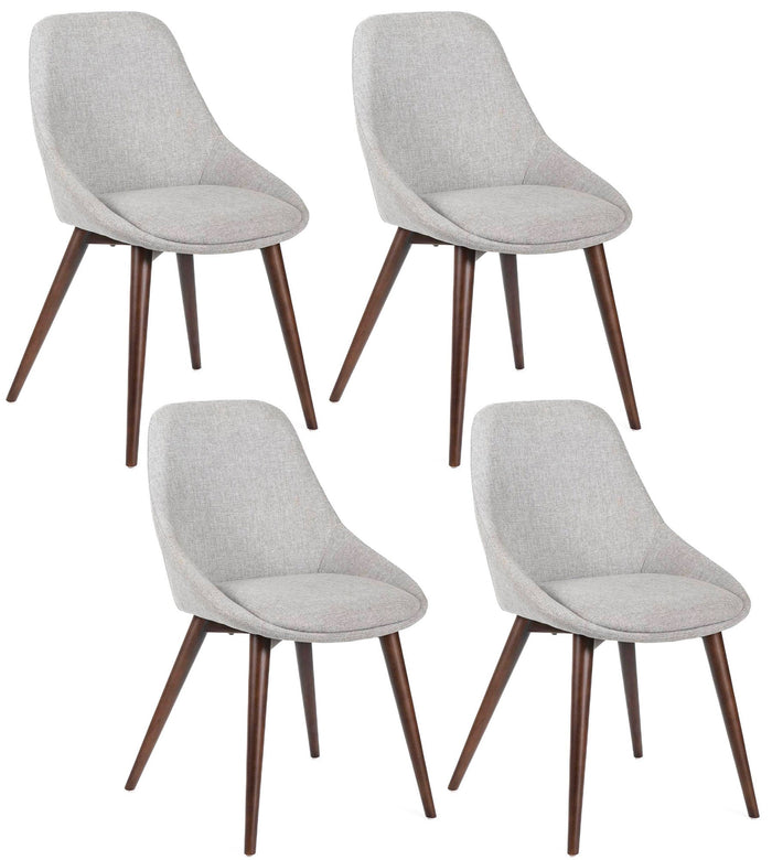 Set 4 Sedie 58x49xH85 cm in Tessuto Astrid Grigio Chiaro
