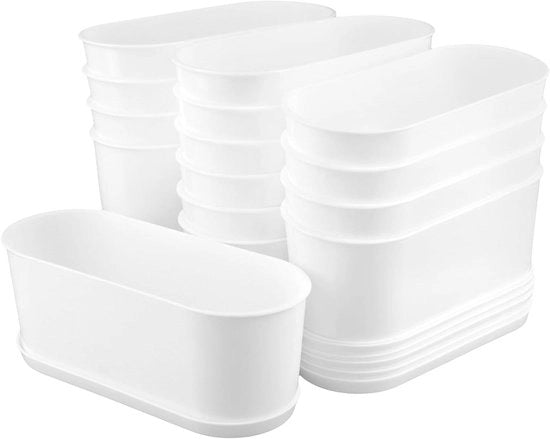 15 pezzi 228 x 9 x 82 cm vasi di plastica bianchi con scarico per balcone ufficio giardino esterno mensola di finestra