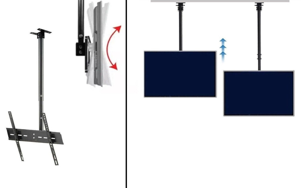 SUPPORTO SOFFITTO PER TV STAFFA BRACCIO REGOLABILE DA 20 A 55 POLLICI Art. 807A