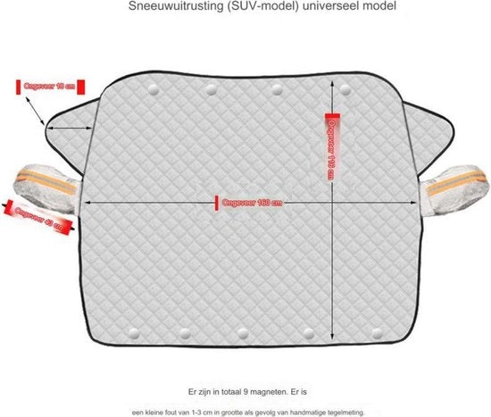 Hoes per autoportiera magnetica, protezione per parabrezza pieghevole con specchietto retrovisore, protezione universale contro neve, ghiaccio, UV, pioggia e luce solare (116*160CM)
