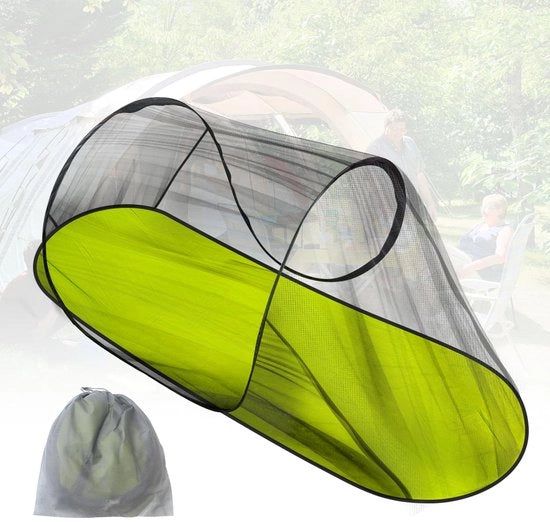 Tenda da campeggio, 220 x 120 x 100 cm, tenda leggera per esterno, tenda da viaggio compatta, rete a musco con chiusura a righello per campeggio e escursione, verde
