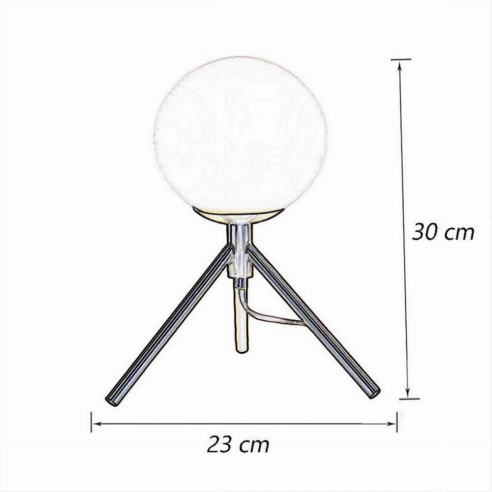 Trade Shop - Lampada Da Tavolo Minimalista Bronzo Treppiedi Con Sfera Lume Abat Jour G9 D35 -