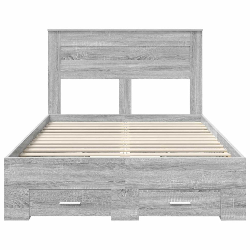 Struttura del letto con testiera Grigio Sonoma 120 x 190 cm