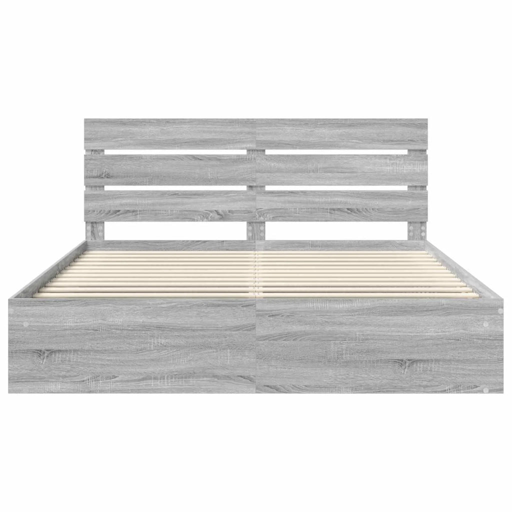 Struttura del letto Grigio Sonoma 200 x 200 cm Pino massello 3411709