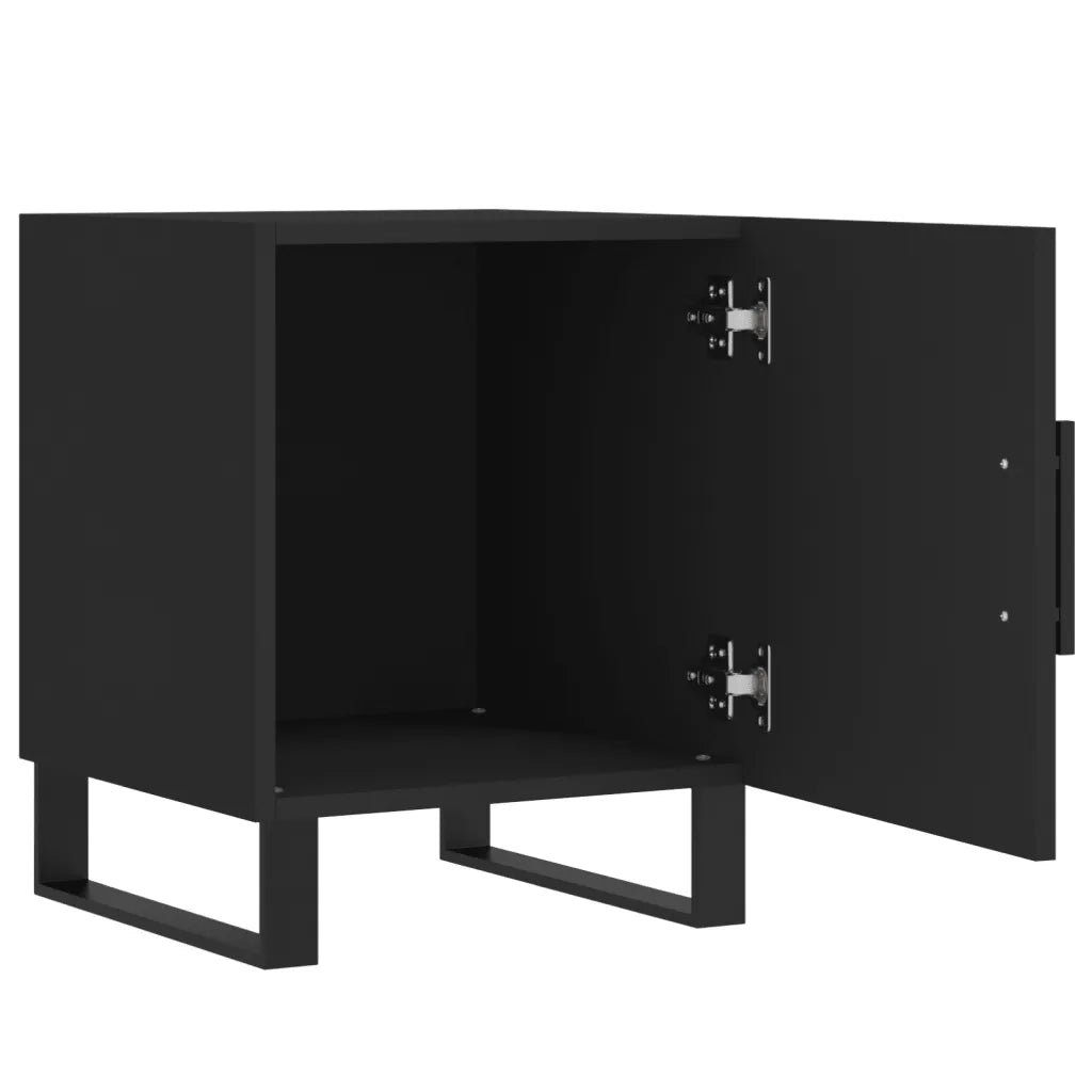 Set di 2 Comodini | Armadio da Notte | Mobiletto da notte Neri 40x40x50 cm in Legno Multistrato
