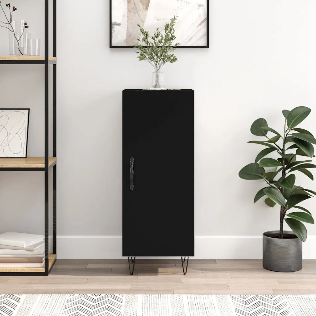 Credenza | Madia | Buffet da pranzo | Armadio da pranzo Nero 34,5x34x90 cm in Legno Multistrato