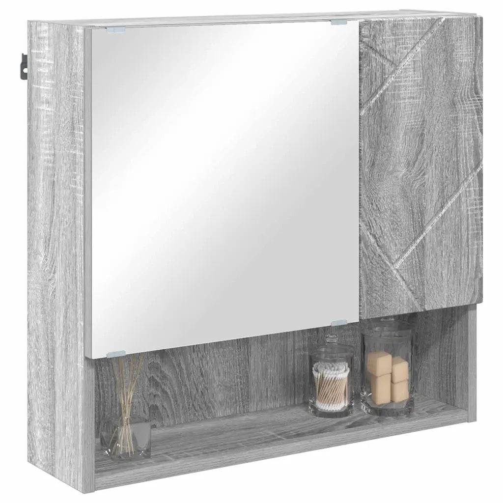Mobiletto per specchio con porta Grigio Sonoma 59 x 17 x 55 cm 883370