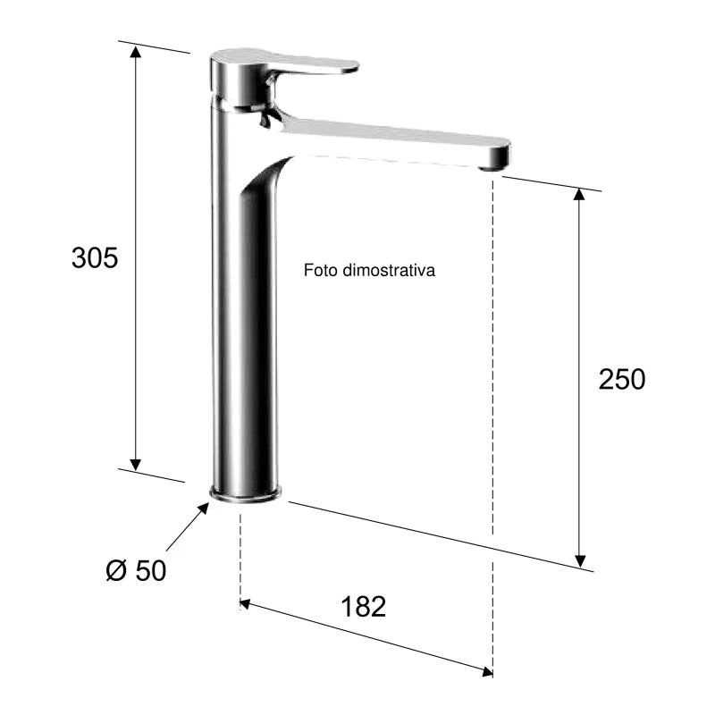 Rubinetto lavabo alto nero opaco serie winner
