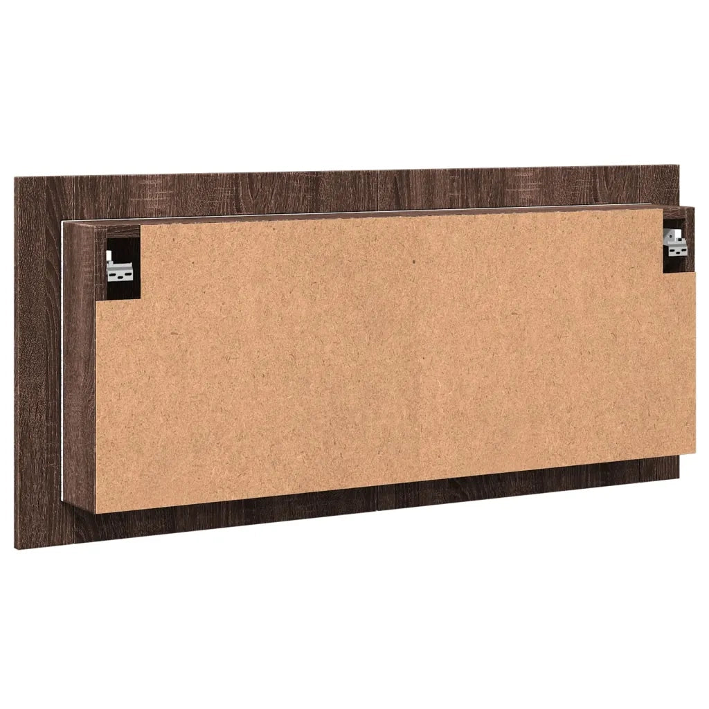 Armadietto Specchio con LED da Bagno | Armadio da bagno Rovere Marrone 100x12x45cm