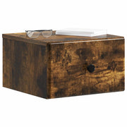 Set di 2 Comodini | Armadio da Notte | Mobiletto da notte a muro Rovere Fumo 34,5 x 33 x 20 cm