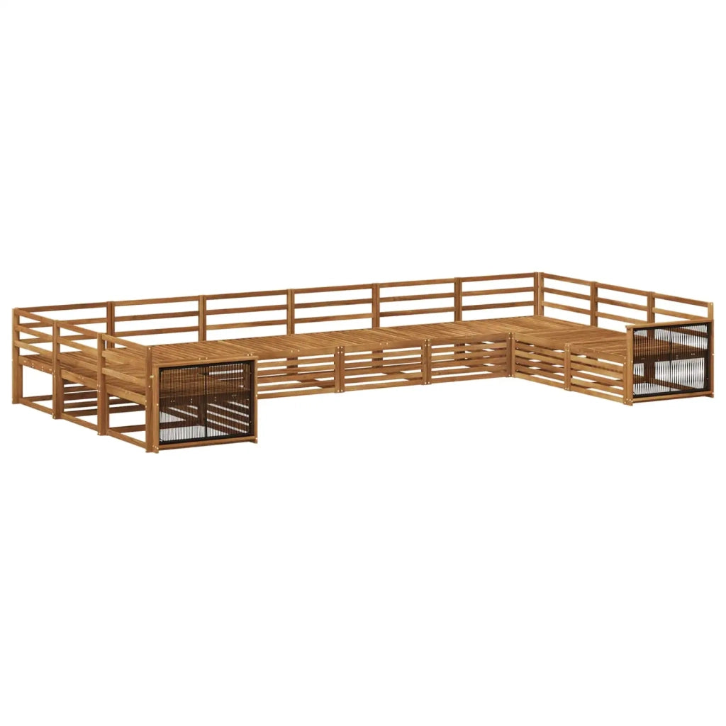 Set divani 10 pz Legno di Acacia Massello 3383892
