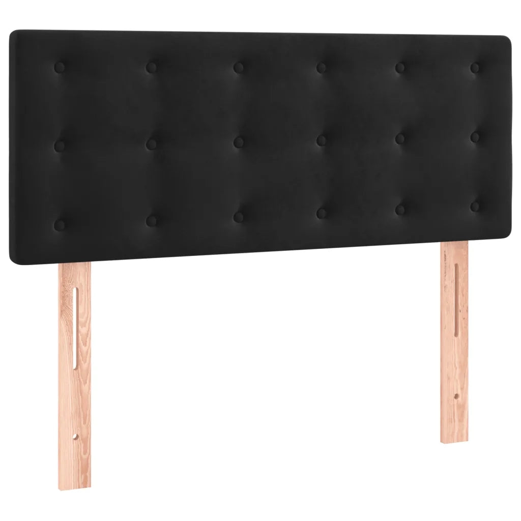 Letto a Molle con Materasso e LED Nero 90x190 cm in Velluto