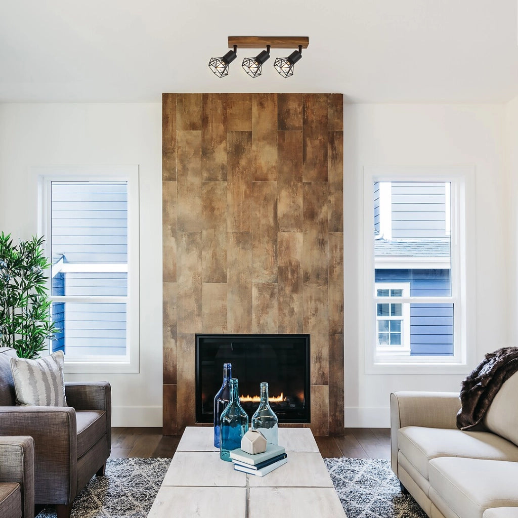 Faretto a barra Zeus rovere/nero opaco E14 3x40W Rabalux