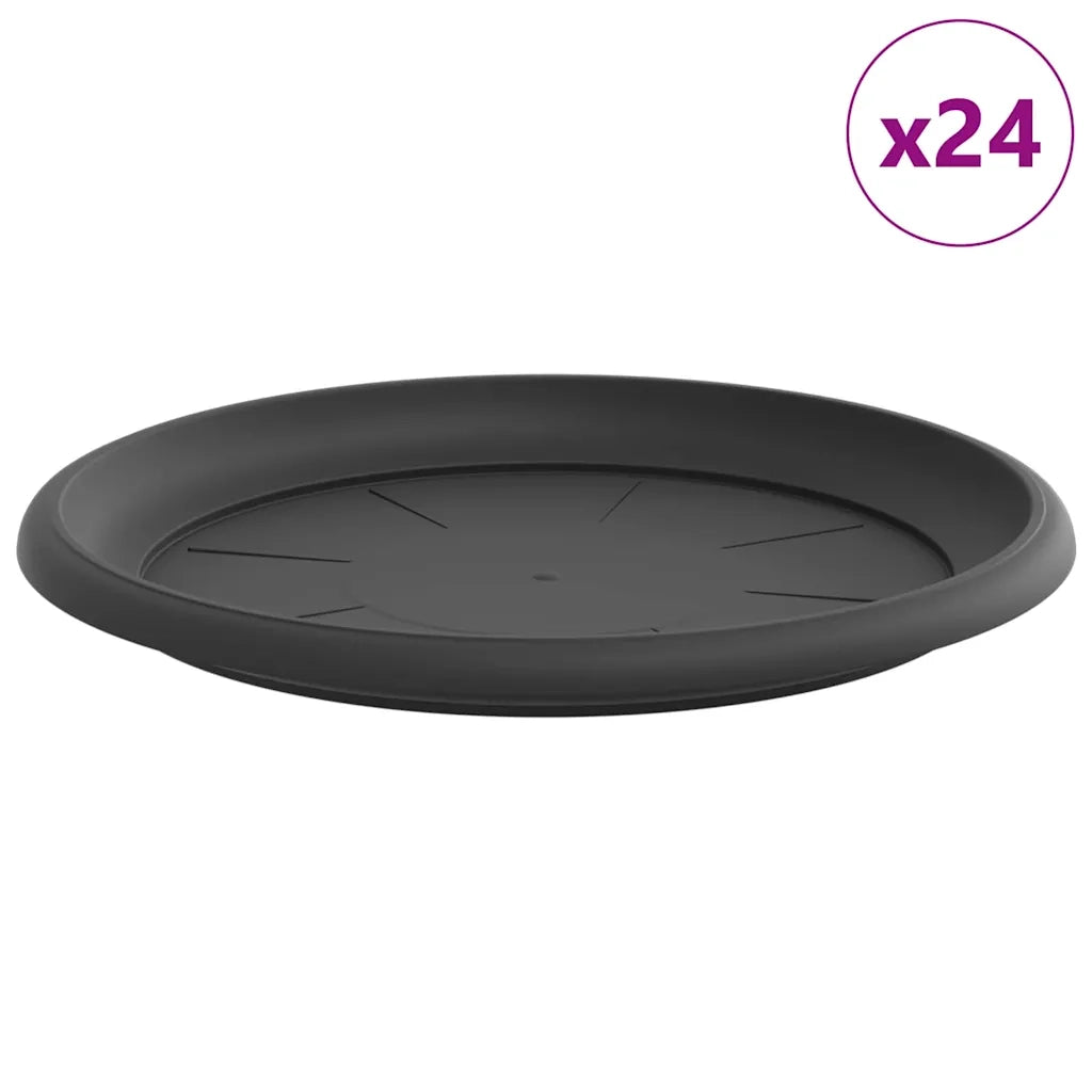 Vassoio Rotondo per Fiori 24 pcs Nero Ø 27 x 2,5 cm Plastica 42020326