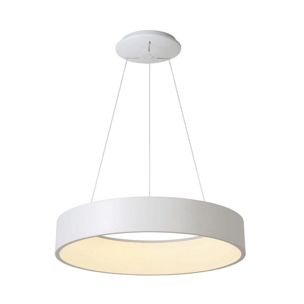 Trade Shop - Lampada Led 30 W Cct Pendente Cerchio Lampadario Moderno Luce Diffusa 230v 40 Cm - Bianco
