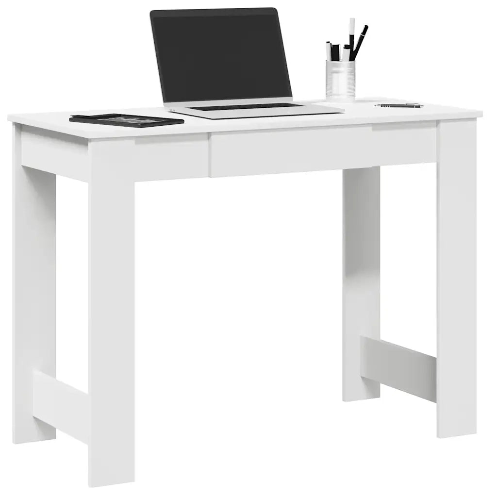 Scrivania | Tavolo da Ufficio Bianca 100x45x75 cm in Legno Multistrato
