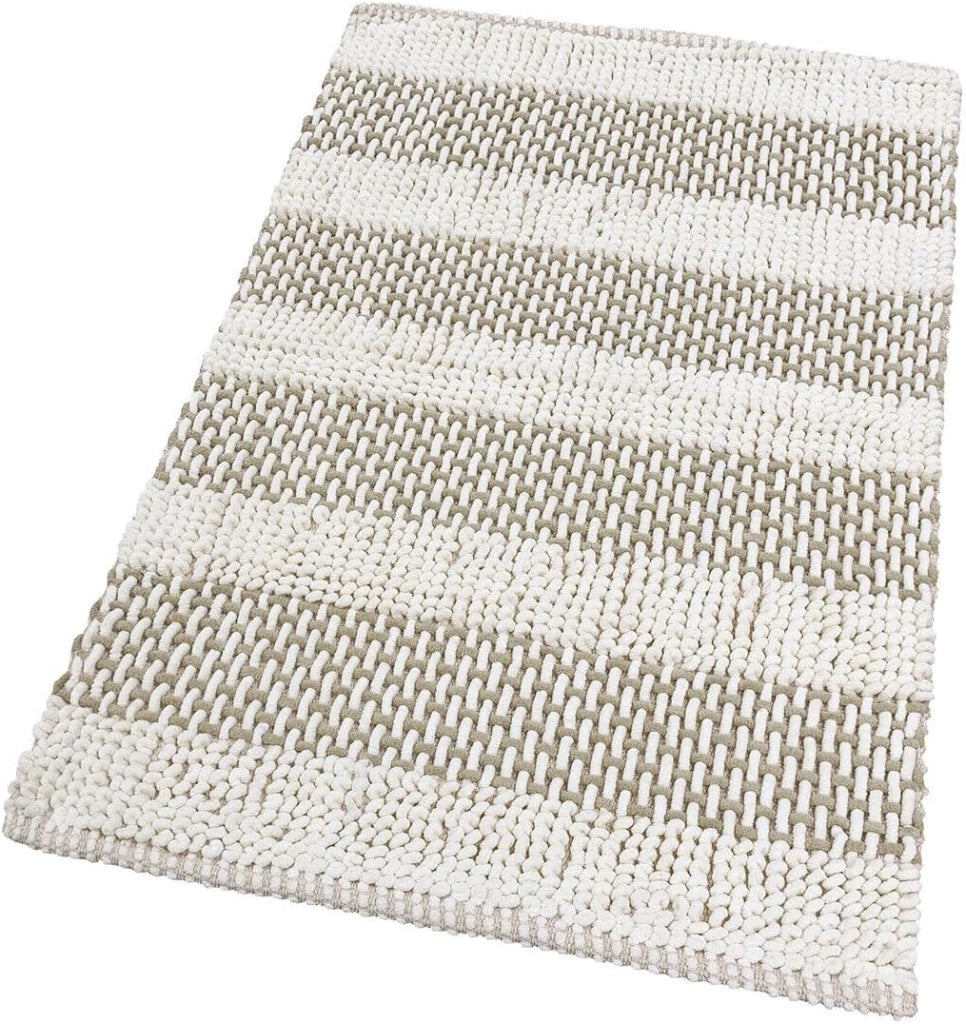Tappeto Camera Scendiletto Bagno 50x80 Cm Cotone Intrecciato Morbido Assorbente Panna