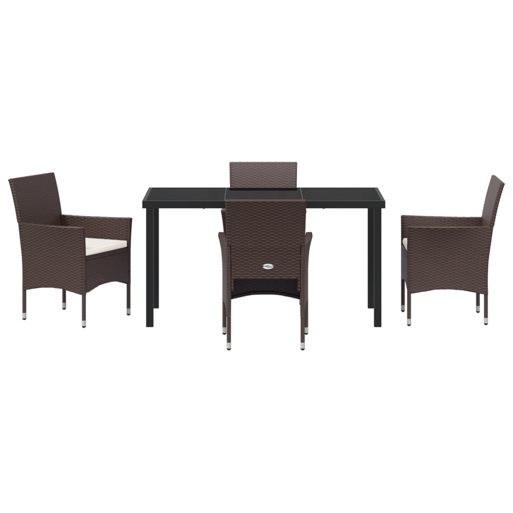 Set di Mobili da Giardino 5 Pezzi Marrone Polyrattan