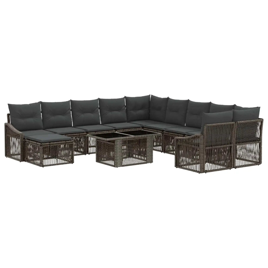 Set Divano da Giardino 12 pz Grigio e Grigio Scuro polyrattan 3437345