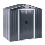 Capanno da giardino grigio grafite in acciaio zincato impermeabile resistente ai raggi UV per riporre attrezzi e attrezzature da giardino all'aperto