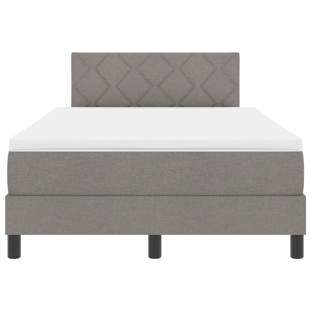 Letto Box Spring con Materasso Taupe 120x200 cm Tessuto