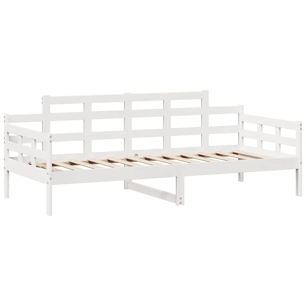 Dormeuse con Cassetti Bianco 90x200 cm Legno Massello di Pino