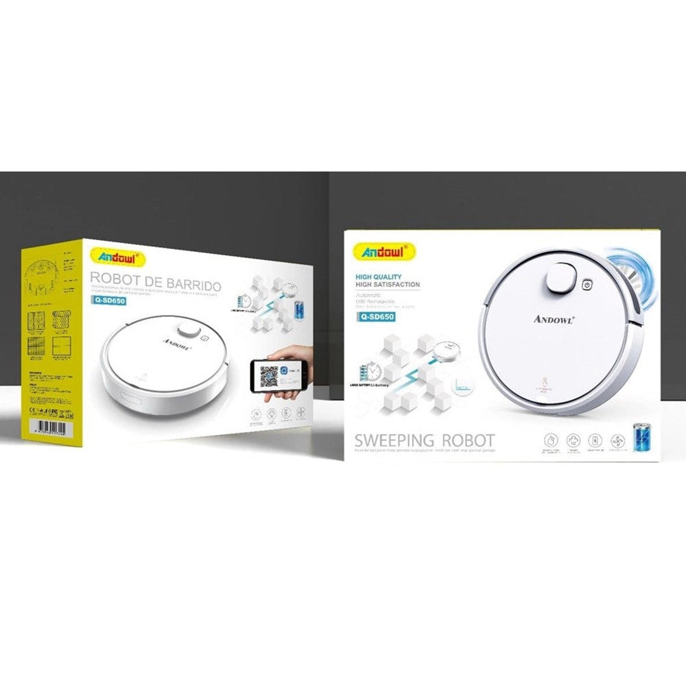 Trade Shop - Aspirapolvere Robot Spazzante Automatico Ricaricabile Usb Per Pulizia Casa Bianco Q-sd650 -